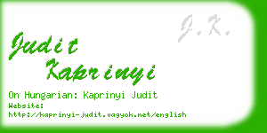 judit kaprinyi business card